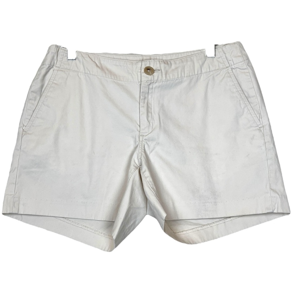 Banana Republic Vintage Grey Beige Khaki Chino High Rise Cotton Shorts size 8